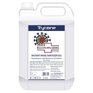 Trycone Rub-in Disinfectant Instant Hand Sanitizer Gel (Kills 99.99% Germs), with 70% Alcohol,Hypoallergenic with…