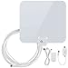 1byone Thin and Shiny White Amplified HDTV Antenna, 40 Miles Range with Detachable Amplifier Booster, USB Power Supply to Boost Signal and 16.5 Feet Coaxial Cable