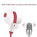 Tecland stereo sport Bluetooth V4.1 wireless headphone, noise cancelling sweat proof in-ear headsets earbuds with microphone for iPhone, iPad iPod and Android Devices (red & white)