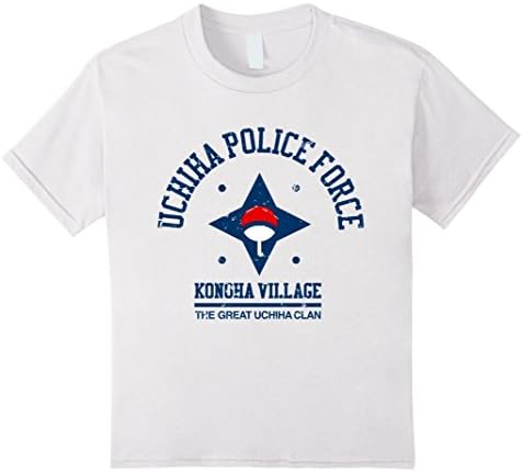 Kids Uchiha police force T-shirt 8 White