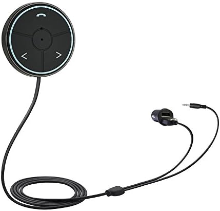 Car kit Receiver Bluetooth 4.1 Transmitter with 3.5mm Aux Cable,Noise Cancelling Adapter with Built-in Mic Car Kit for Wireless Talking and Music Streaming with Dual Port USB Charger (Lanau BTC01F)