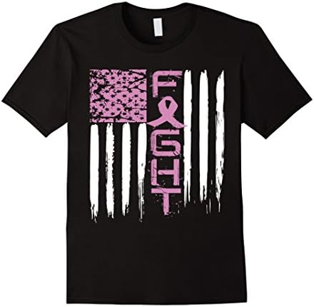 Mens Fight cancer awareness t-shirt breast cancer shirt Pink Large Black