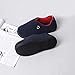 Men's Comfort Polar Fleece Slip on Slippers Color Block Memory Foam House Loafers Shoes w/ Indoor, Outdoor Sole,Navy Blue,Large / 11-12 D(M) US