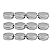 Houseables Aluminum Tin Jars, 1 Oz, 30 ML Gram Jar, 12 pcs, Cosmetic Sample Metal Tins Empty Container, Round Pot Screw Cap Lid, Small Ounce for Lip Balm, Salve, Make Up, Eye Shadow, Powder, Gems