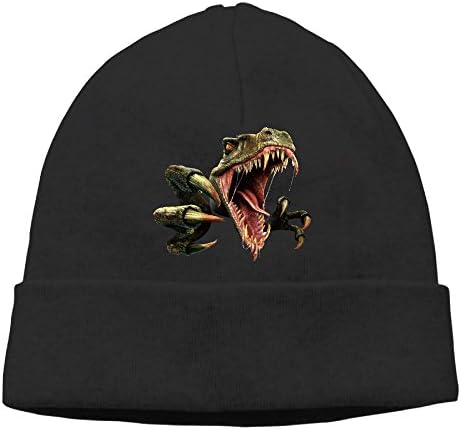 Adult Dinosaur Scary Raptor Beanies Warm Wool Caps Hats Adjustable Black