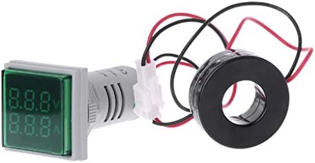 Sidougeri Square LED Digital Dual Display Voltmeter & Ammeter Voltage Gauge Current Meter AC 60-500V 0-100A