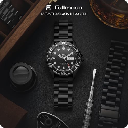 Fullmosa 22 mm 20 mm 18 mm Quick Release Stainless Steel Watch for Men Women, Replacement Metal Straps for Smartwatch Compatible with Samsung Galaxy Watch/Garmin, Black