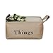 LOVOUS Vintage Eco-friendly Jute Linen Square Storage Bin for Organizing Toys Clothing Books Gift Baskets (Large 15.7
