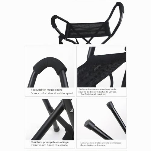 Walking Stick with Folding Seat - Portable Chair for Adults and Dual Use Stool for Men and Women