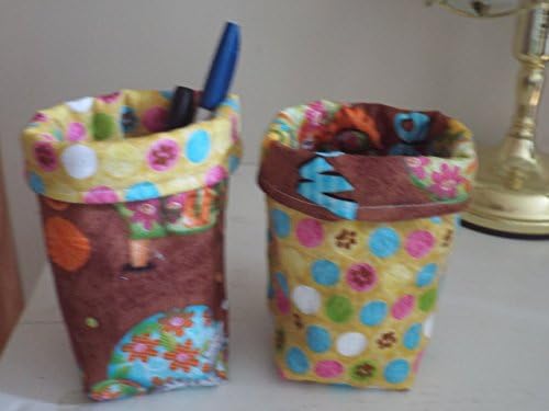 Kittens Cats Fabric Mini Bins Baskets Buckets Storage Organizers Quality Quilt Fabric Cotton Batting Kitchen Bath Desk Reversible Washable