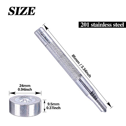 image for Swpeet 120Pcs Sliver Fastener Screw Snaps With 1Pcs Snap Setting Tool 