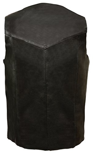Milwaukee Leather  Men's Classic Snap Front Biker Vest (Black, Size 54 Tall)
