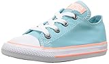 Converse Kids' Chuck Taylor All Star Seasonal Canvas Low Top Sneaker, Bleached Aqua/Crimson Pulse, 8 M US Toddler