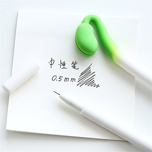 Cute Kawaii Vegetables Bean sprouts Shape Gel Ink Pens school office supplies for girls Stationery novelty pens for kids stationary (4)
