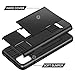 SAMONPOW Card Holder Case for iPhone 11 Dual Layer Protective Shell Wallet Case Hard PC Soft TPU Inner Rubber Bumper Credit Card Slot Back Shock Absorption Cover for iPhone 11,6.1 inch Black