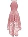 Dressystar Women Halter Lace Wedding Guest Dress Hi-Lo Cocktail Party Bridesmaid Formal Dresses