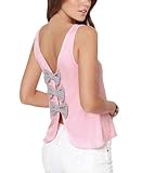 Womens Elegant Butterfly Knot Back Open Back Casual Tank Tops