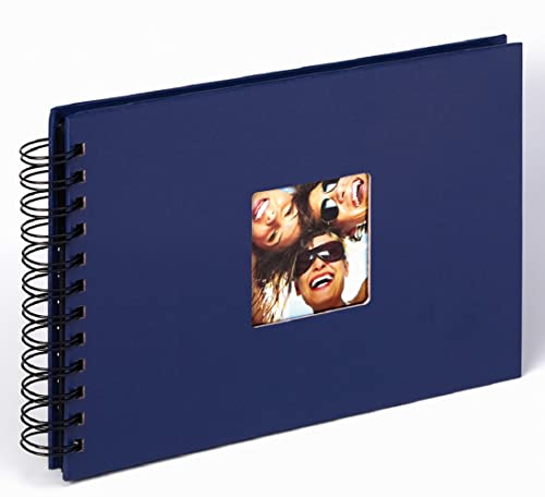 walther design Photo Album Blue 23 x 17 cm Spiral Album with Cover Cutout, Fun SA-109-L