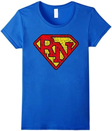 Vintage Super Nurse RN Distressed T Shirt - Female Small - Royal Blue