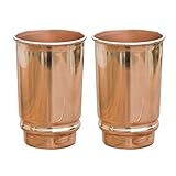 Copper Tumbler Set of 2 | Traveller's Copper Mug With Copper Lids by HealthGoodsIn