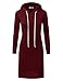 Doublju Womens Long Sleeve Hoodie Midi Dress (Made In USA)