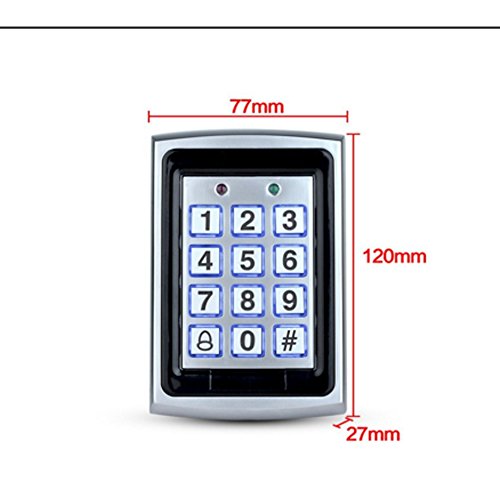 10 RFID Keychains + Waterproof Rain Cover + Rfid Metal Keypad Supports 1000 Users Wiegand-26 Interface (Input / Output)
