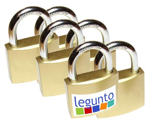 legunto 6 combination padlocks - one key for all - practical and safe - 36 other replacement keys, compatible with each of the same combination locks