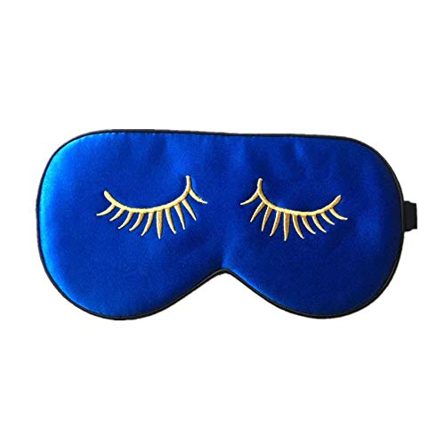Silk Sleep mask with Adjustable Strap,Comfortable and Super Soft Eye mask Ultimate Sleeping aid RoyalBlue pattern5 — image 1