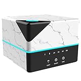 Tenswall Square Essential Oil Diffuser Humidifier, 900ml Ultrasonic Cool Mist Air Humidifier, Marble Texture, Works 21 Hours, 7 Changing LED Lights, Auto Shut-off, for Home, Office, Bedroom (D132)