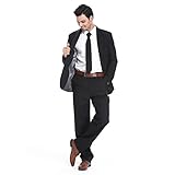 YOU LOOK UGLY TODAY Men's Black Solid Color Bachelor Party Suit X-Large