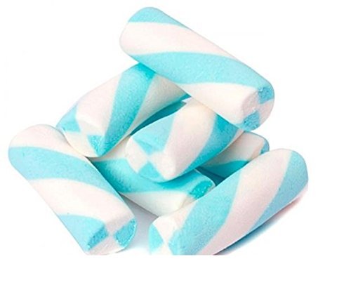Puffy Poles Light Blue & White Jumbo Marshmallow Twists 1LB Bag