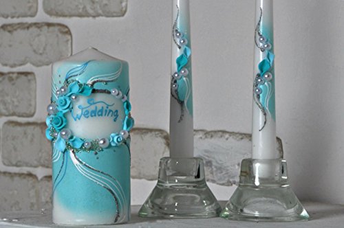 Magik Life Unity candle set for wedding - Wedding dÃ©cor &  Wedding accessories - Candle sets - 6 Inch Pillar and 2 10 Inch Tapers -  Best Unity candle