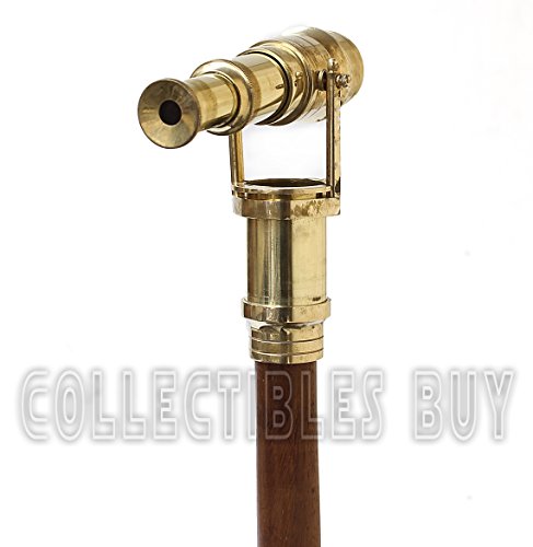 New Wooden Walking Stick With Brass Handle Telescope Vintage Collection Authentic and Perfect gift item