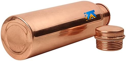 KaBi-Copper Bottle 650ML Plain Pure Copper Lacquer Coated With Mirror Shine Finish, Joint Free, Leak-Proof. Ideal for kitchen, yoga, sports, school, office, Gym, travelling. Ethically Made In India. Premium Export Quality. No Harmful chemicals used. 100% Lead Free. SILICON RING on the lid.