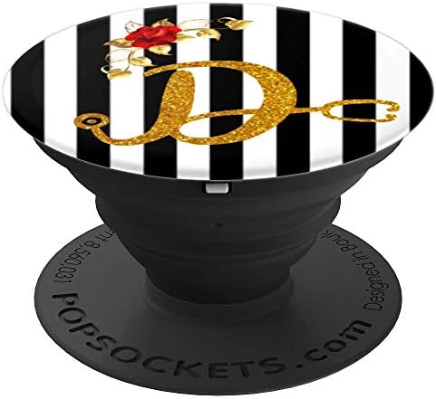 Rose Letter D Initial Monogram Nurse Gold Stethoscope Gift - PopSockets Grip and Stand for Phones and Tablets