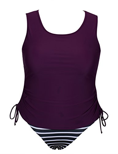 Bandea tank top stripe bikini set,tie-side swimsuit for…