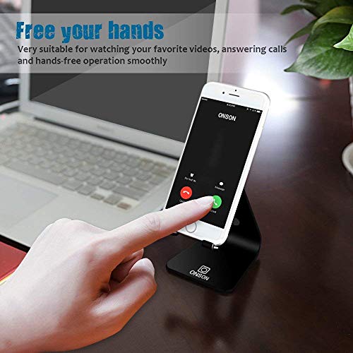 Cell Phone Stand, Hootech Adjustable Cell Phone Stand, Cradle, Dock, Holder Compatible with iPhone Xs Max XR 6 6s 7 8 X Plus 5 5s 5c Charging, Accessories Desk, Android Smartphone - Black - Thumbnail 6