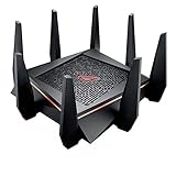 ASUS Gaming Router Tri-band WiFi (Up to 5334 Mbps) for VR & 4K streaming, 1.8GHz Quad-Core processor, Gaming Port, Whole Home Mesh System, & AiProtection network with 8 x Gigabit LAN ports(GT-AC5300)