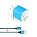 FiveBox 2Pack 6ft USB Type C Cable Cord Phone Charger Compatible S9, LG Stylo 4, Google Pixel 2/3 XL, LG V20 V30 G5 G6 G7, Moto X4/ Z2 Play, with 2.1A Dual Port USB Wall Charger Box Charging Block