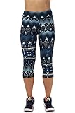 Women's Active Workout Capri Leggings Shorts Stretchy Tights(Dark Green,M)