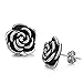 Lohome Fashion Jewelry Women's Earrings Flowers Titanium Steel Girls Earrings Stud Earrings in a Gift Box (Black)