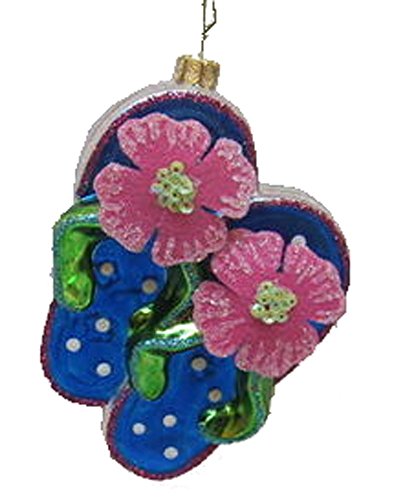 Blown Glass Flip Flop Ornament