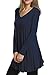 HOTOUCH Women Plus Size Solid Basic Flowy Tops Spring Tunic Blouse (Dark Blue L)