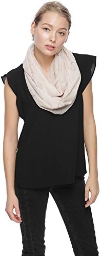 Sassy Scarves Women's Polka Dot Embroidery Infinity Scarf (Beige)