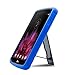 LG G Pad F 7 LK430 Drop Protection Hybrid Case Full Body Silicone Plastic Cover featuring Built-In Kickstand - Black / Blue by KIQ TM
