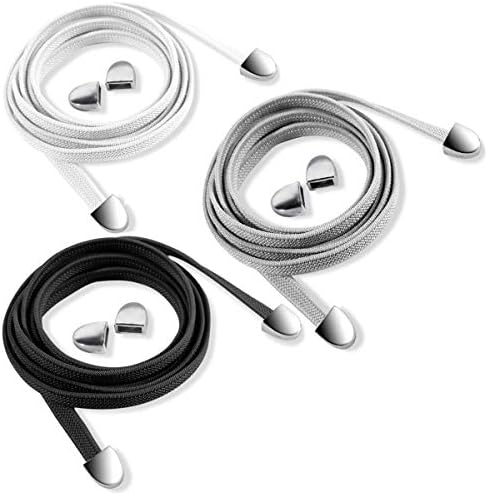 Elastic Shoe Laces - Quick to Install No tie Shoelaces for Kids and Adults(3 pairs)