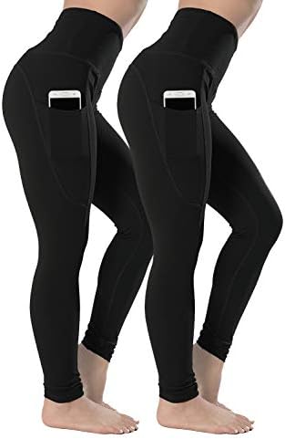 QYQ High Waisted Leggings with Pockets - Workout Leggings for Women Stretch Yoga Pants-Full Capri Length