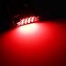 Partsam 2Pcs 42mm 211-2 212-2 578 LED Bright 12-3528 Chipsets 1.65 inches Interior Map Dome Lights Red