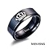 Kalapure Stainless Steel His Queen & Her King Couples Rings Set Wedding Engagement Band Men Women Black Ring Beveled Edge Polished Finish Comfort Fit