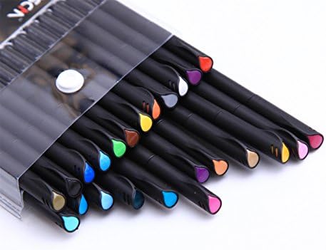 24 Fineliner Color Pen Set, 0.4mm Fine Point Markers, Porous Fine Point Markers for Writing Note Taking Calendar Coloring Book Art Projects,24-Count